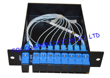 1*8 Fiber PLC Splitter LGX Type Rack Mount With SC / UPC Connector Low Insertion