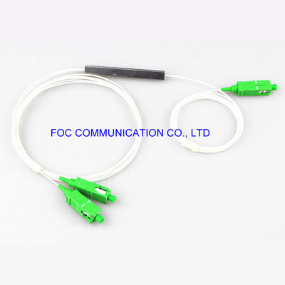 Bộ chia Plc sợi quang SC / APC 1 * 2 Loại ống thép siêu nhỏ Gói OEM Có sẵn